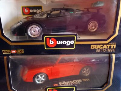 Bugatti EB 110 y Porsche 911 Bburago 1/18