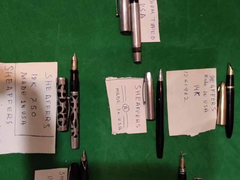 Lote de 6 plumas estilográficas,4 sheaffers y 2 Iridium point y tipped,dos de plata