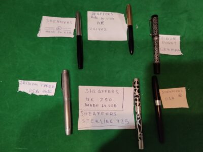 Lote de 6 plumas estilográficas,4 sheaffers y 2 Iridium point y tipped,dos de plata